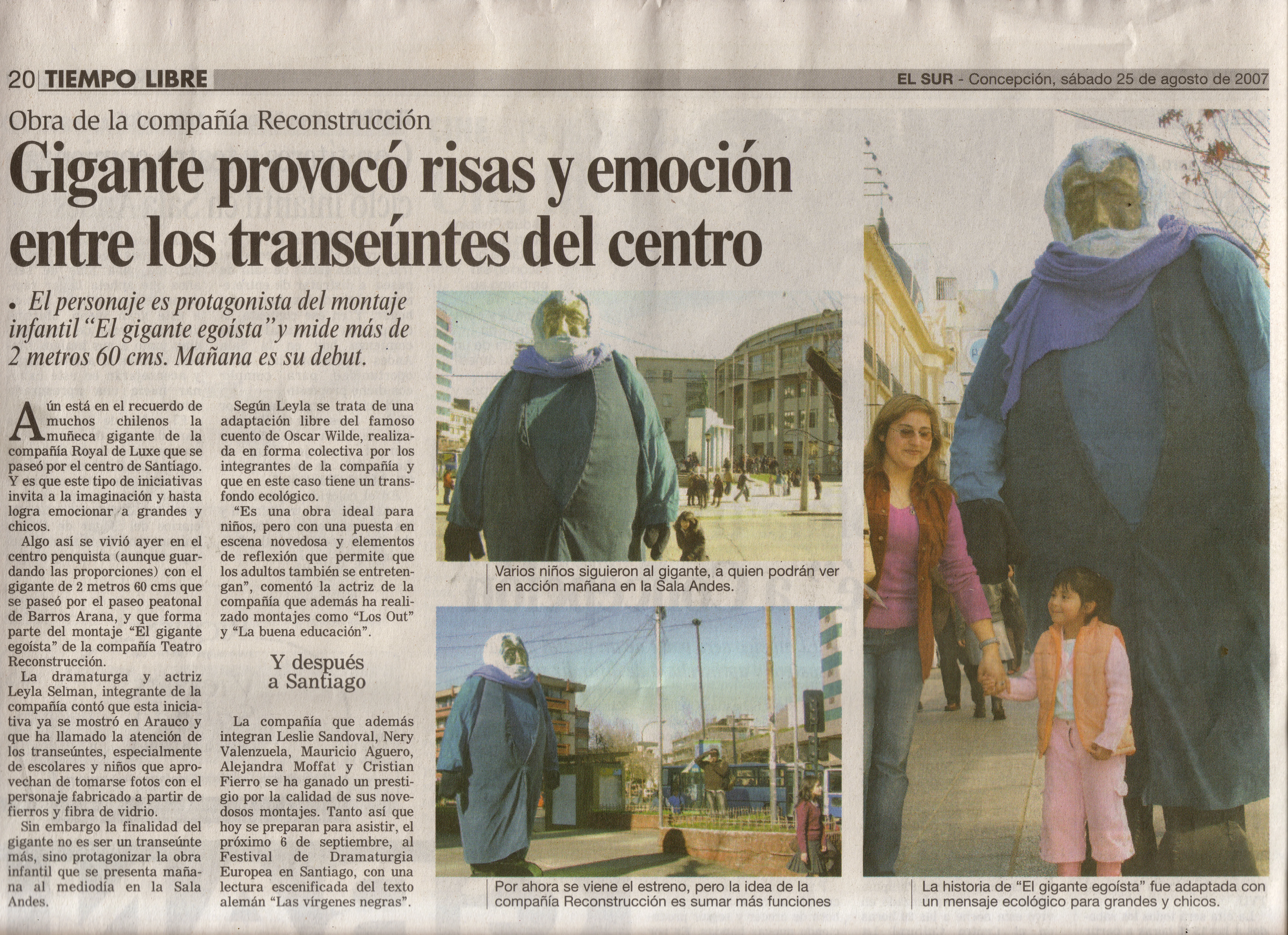 Documento de prensa sobre El Gigante Egoísta